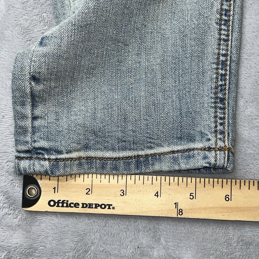 Serenede Jeans Light Blue Wash Size 36x32 Sunset Painting Leg Skinny Distressed - Picture 14 of 15